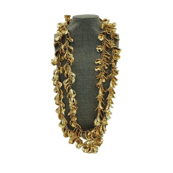 Linea by Louis Dell'Olio Gold Tone Necklace and Earring Set 59" - Picture 8 of 15